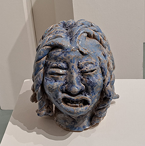 Image of the clay sculpture, Self Portrait by Onyx McMillan.